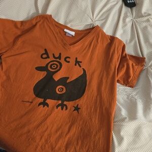 MARUSKA Orange Duck Graphic T-Shirt
